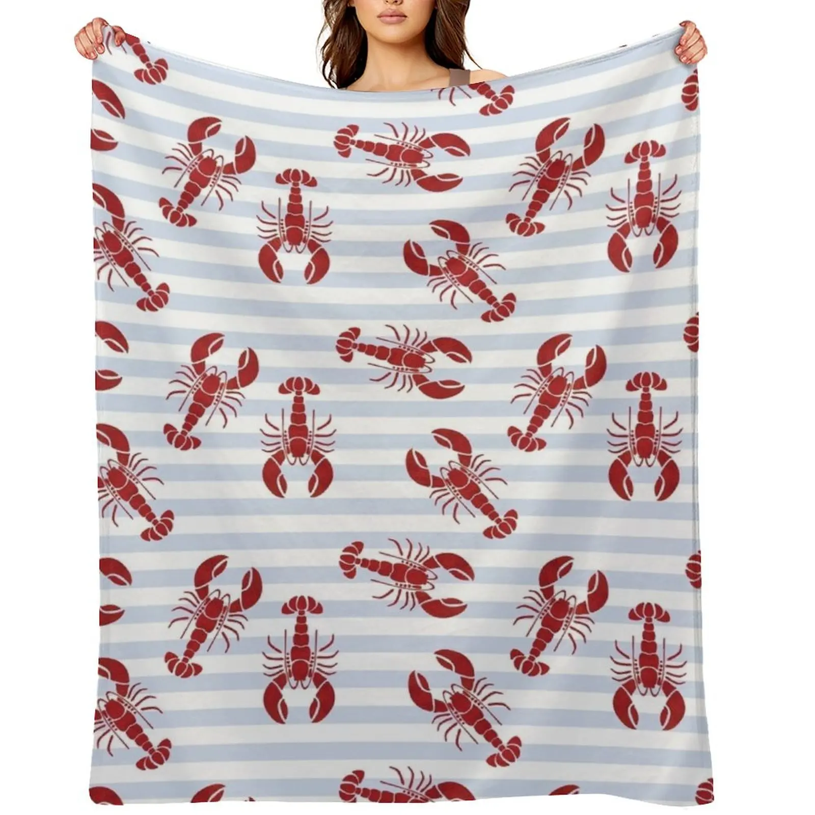 

Lobster Throw Blanket Soft Plaid Blankets For Baby Decorative Sofas Nap Blankets