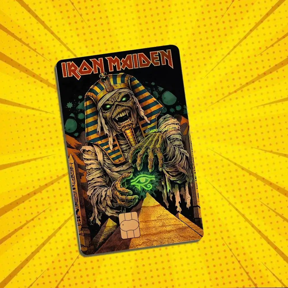 Number of the Beast Eddie Iron Maiden Laser shimmer Credit Card Skin Party Stickers For Visa Bank Card Bus Metro Access Card Pvc