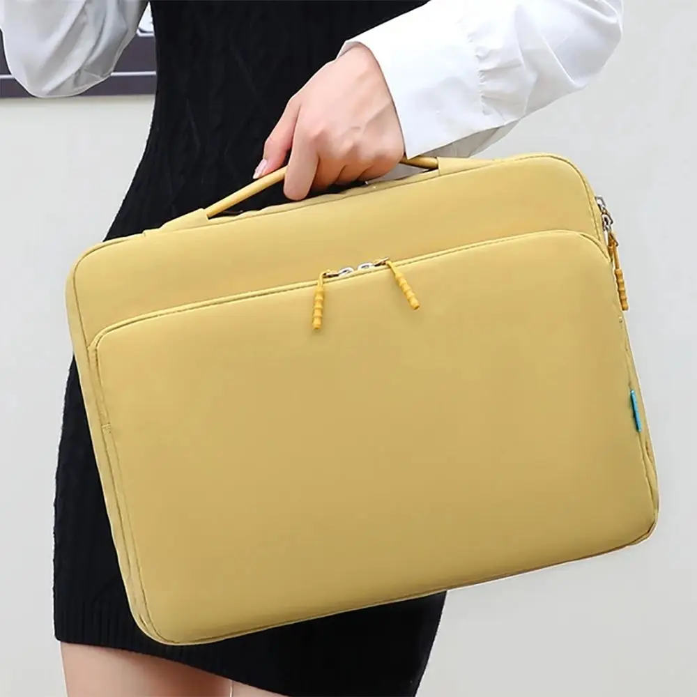 

With Handle Portable Laptop Bags Waterproof Ultra Thin Laptop Case Dual Zipper Lightweight Notebook Sleeve Women's Bag
