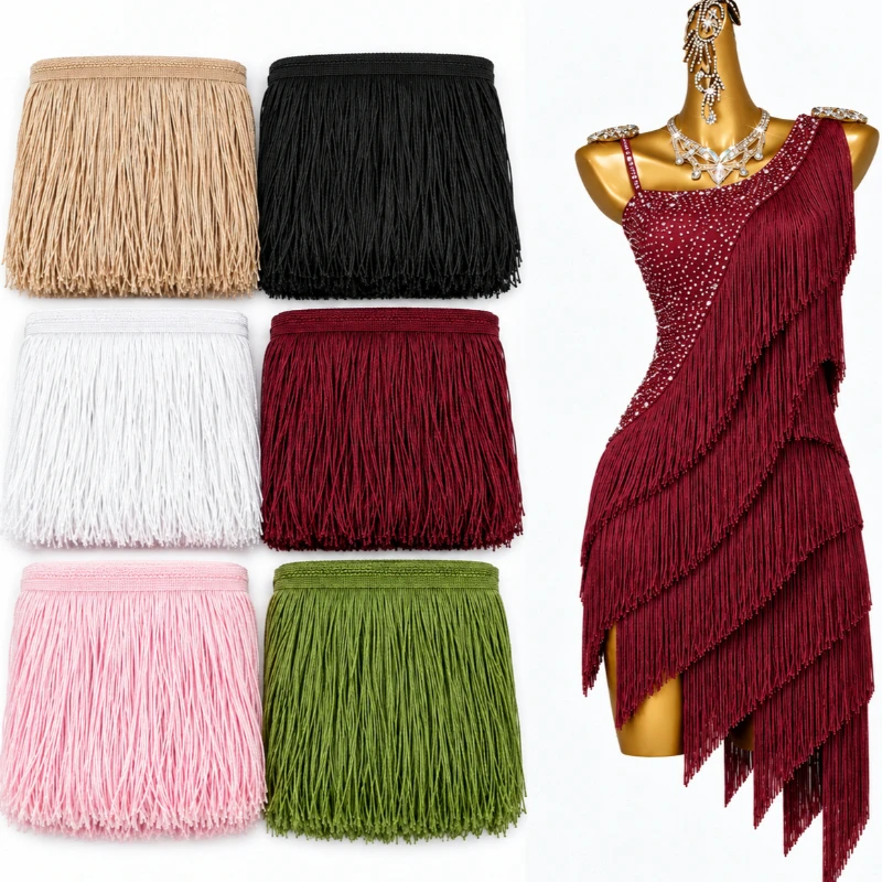10Yards Meetee 10-30cm Long Tassel Fringe Ribbon for Curtains Clothes Lace Trim Dress Decor DIY Garment Sewing Accessories