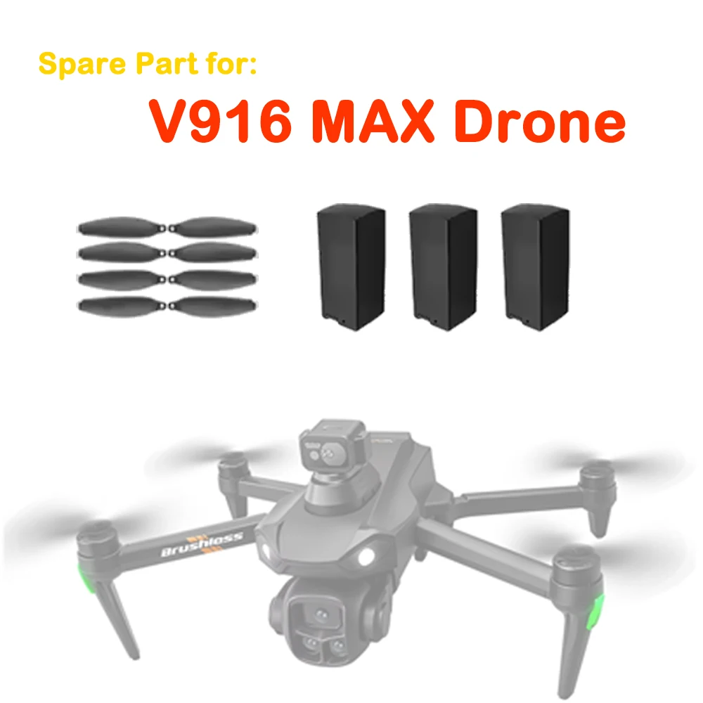 V916MAX V916 MAX GPS Brushless Drone Original Spare Part V916 Propeller Maple Leaf / Lipo Battery 7.4V 3000mAh / USB Charger
