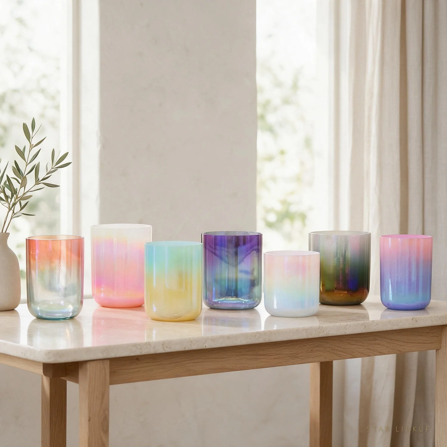 STAR LINKUP 432Hz Dazzling Gradient Alchemy Crystal Singing Bowl with Accessories and Bag for Meditation, Sound Healing, Yoga, Chakra Balancing, Stress Relief, Sound Bath, Home Decor and Spiritual Gift