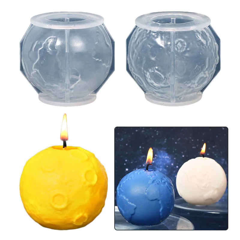 Creative Moon Earth Silicone Candle Mold DIY planet Candle Making Supplies Soap Epoxy Resin Clay Mold Gifts Art Craft Decor