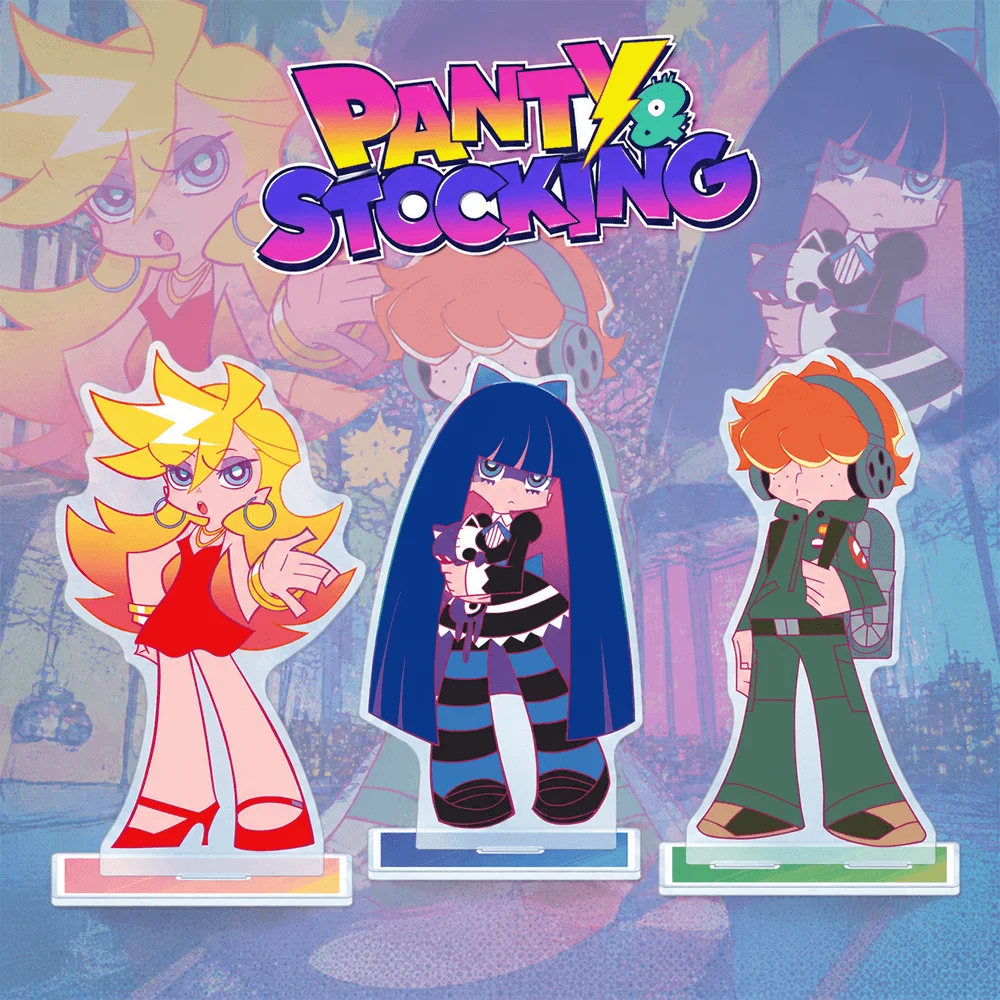 Panty Stocking Garterbelt Panty 15cm Acrylic Stand Keychain Red Mini Dress Fashion Ver Tabletop Ornament Desk Room Decor Toy Gif