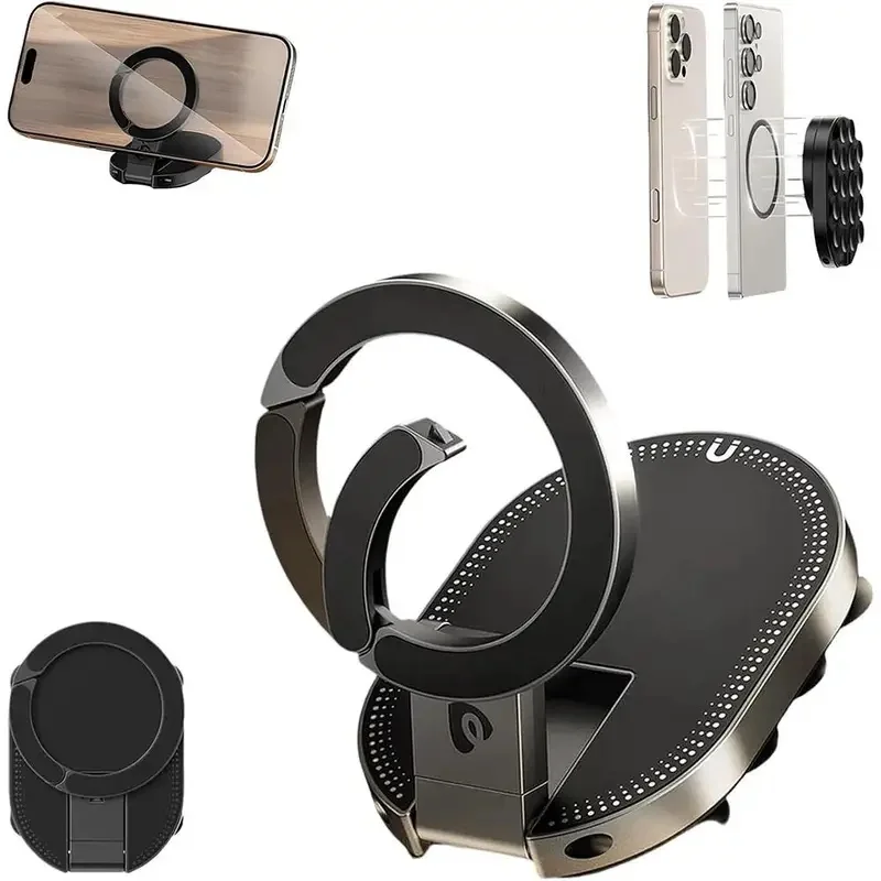 Car Phone Holder 3-in-1 Magnetic Phone Holder Suction Cup Adjustable Portable Cell Phone Holder Rotatable Foldable