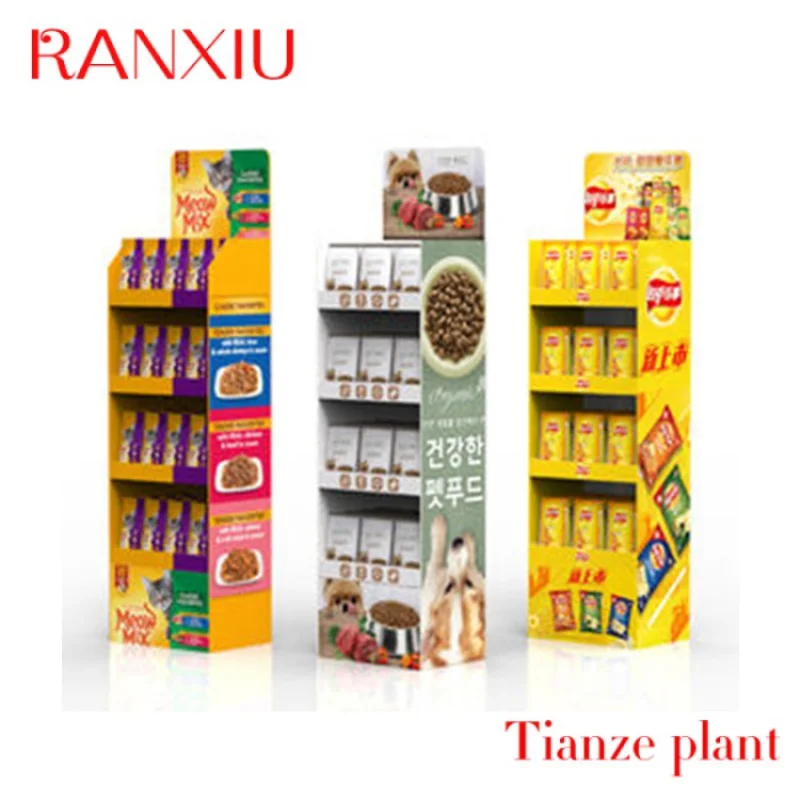 Custompoint sale cardboard display unit shelves strong drink beverages display paper ice tea lemon peach cardboard floor display