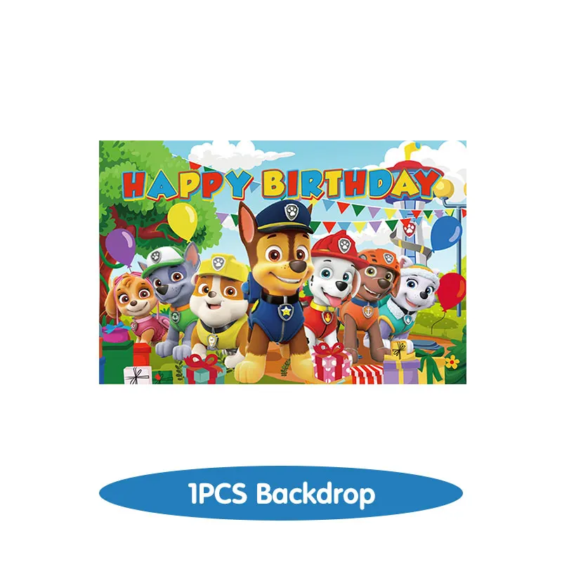 Paw Patrol Birthday Party Decoration Candy Gift Boxes Stickers Tablecloth Tableware Number Balloon Kids Birthday Party Favors