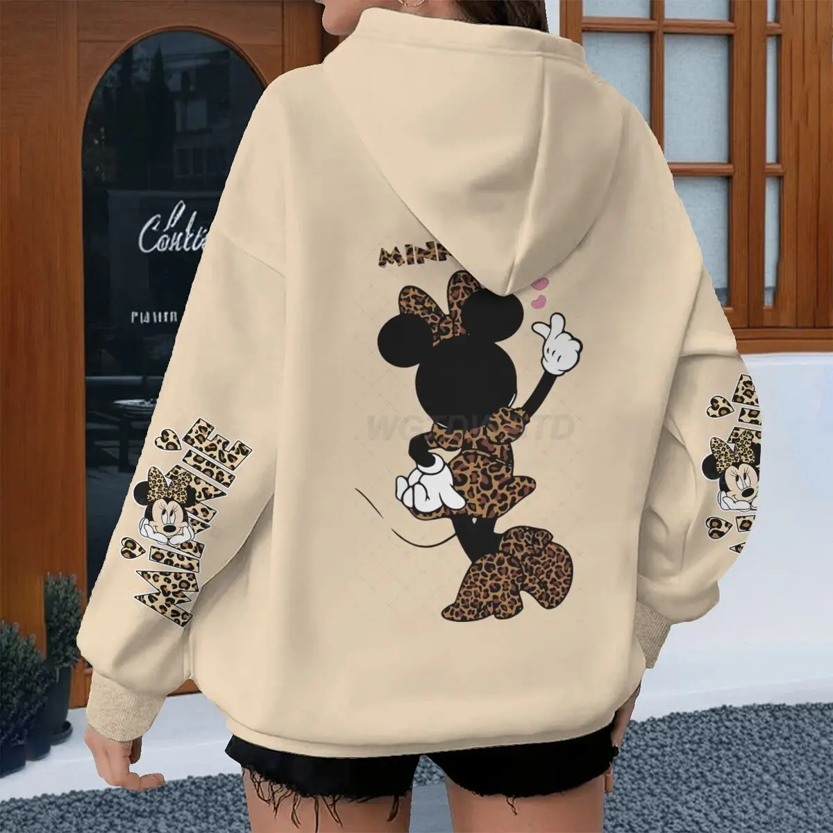 

Толстовки с капюшоном и принтом леопарда для женщин, повседневные, с длинным рукавом, флисовые, с капюшоном, удобная одежда