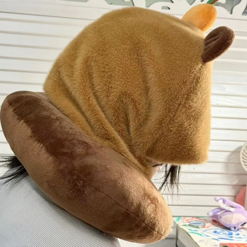 Capybara Kawaii Plüsch kissen mit Hut niedlichen Cartoon Tiere gefüllt schöne Plüsch Nacken kissen für Urlaub Geburtstags geschenk