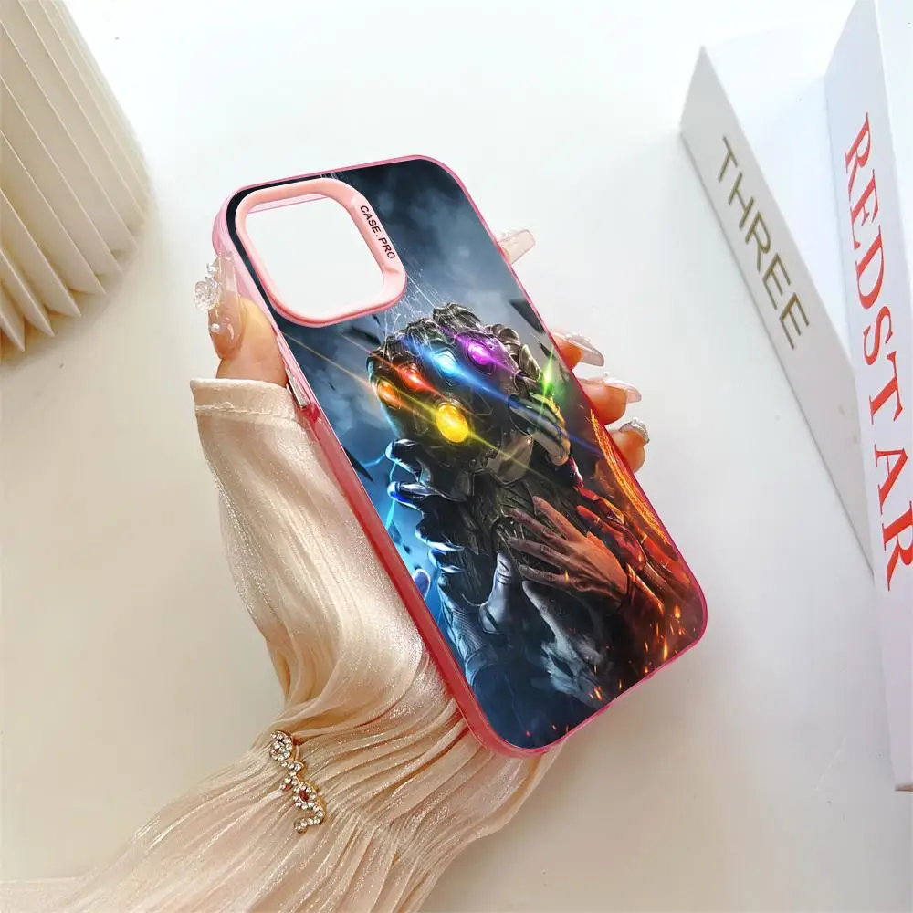 Marvel Thanos MINISO Mouse Pad Pink Popular In Korea Wholesale Case For IPhone 16 15 14 13 12 Pro XR Shockproof Color Cover