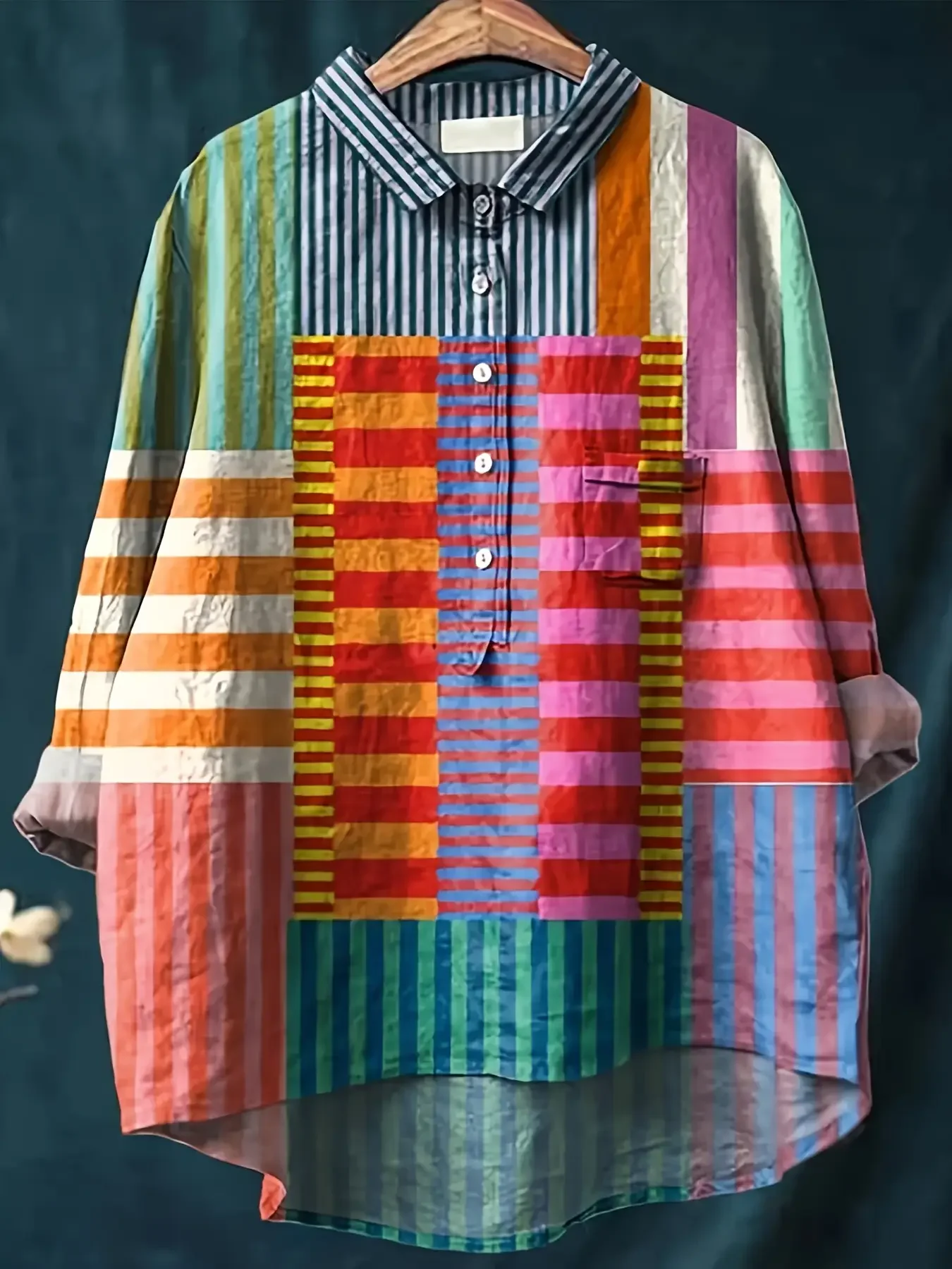 

2026 Spring/Summer Autumn Women's Printed Collar Shirt - camisas hawaianas para hombres.