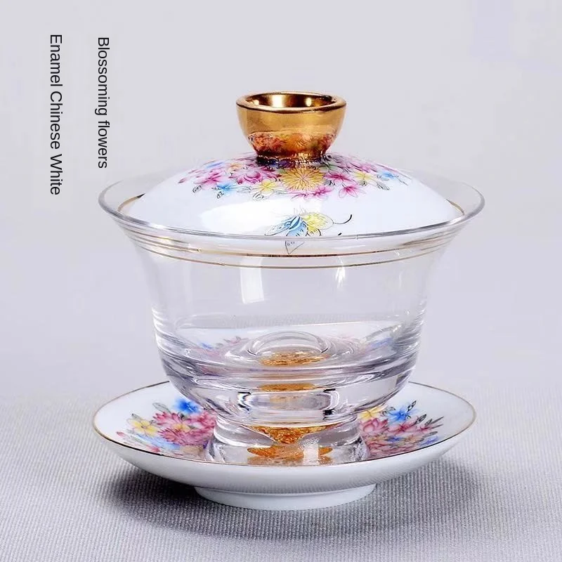 

Ceramic Enamel Glass Gai Wan Cha Venti Sancai Teacup Tea Tea Generator with Hand Sopera De Ceramica Gift for Boyfriend Gaiwan