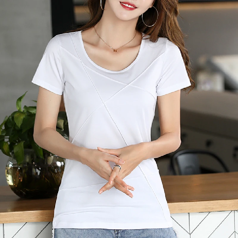 Summer Fashion Blusa New Short Sleeve O-Neck Women Blouse Slim Blouse Shirt Women Tops  Blusas Mujer De Moda 2024 Verano J947