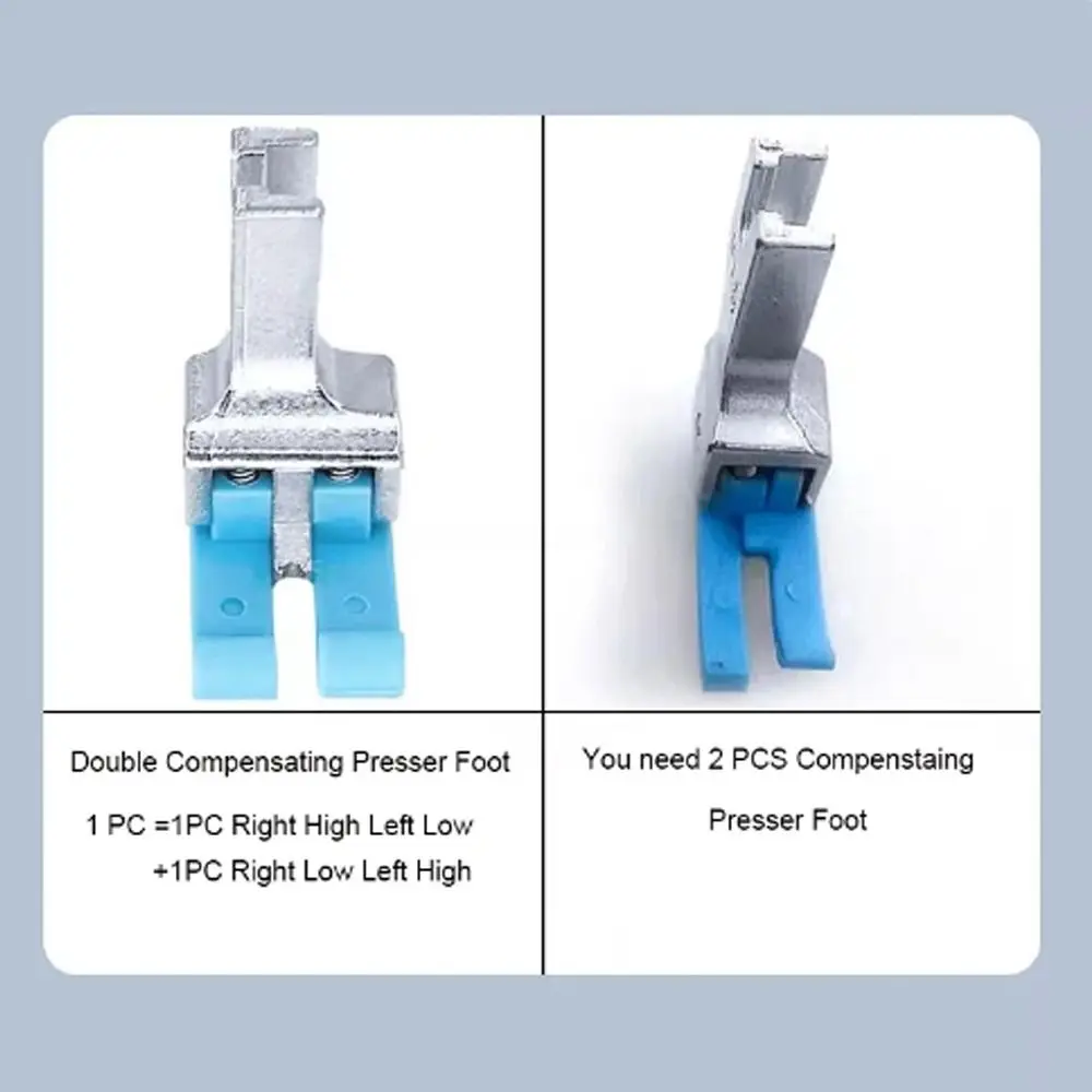CD1/16in Double Compensating Presser Foot Plastic High and Low Universal Industrial Lockstitch Standard Foot