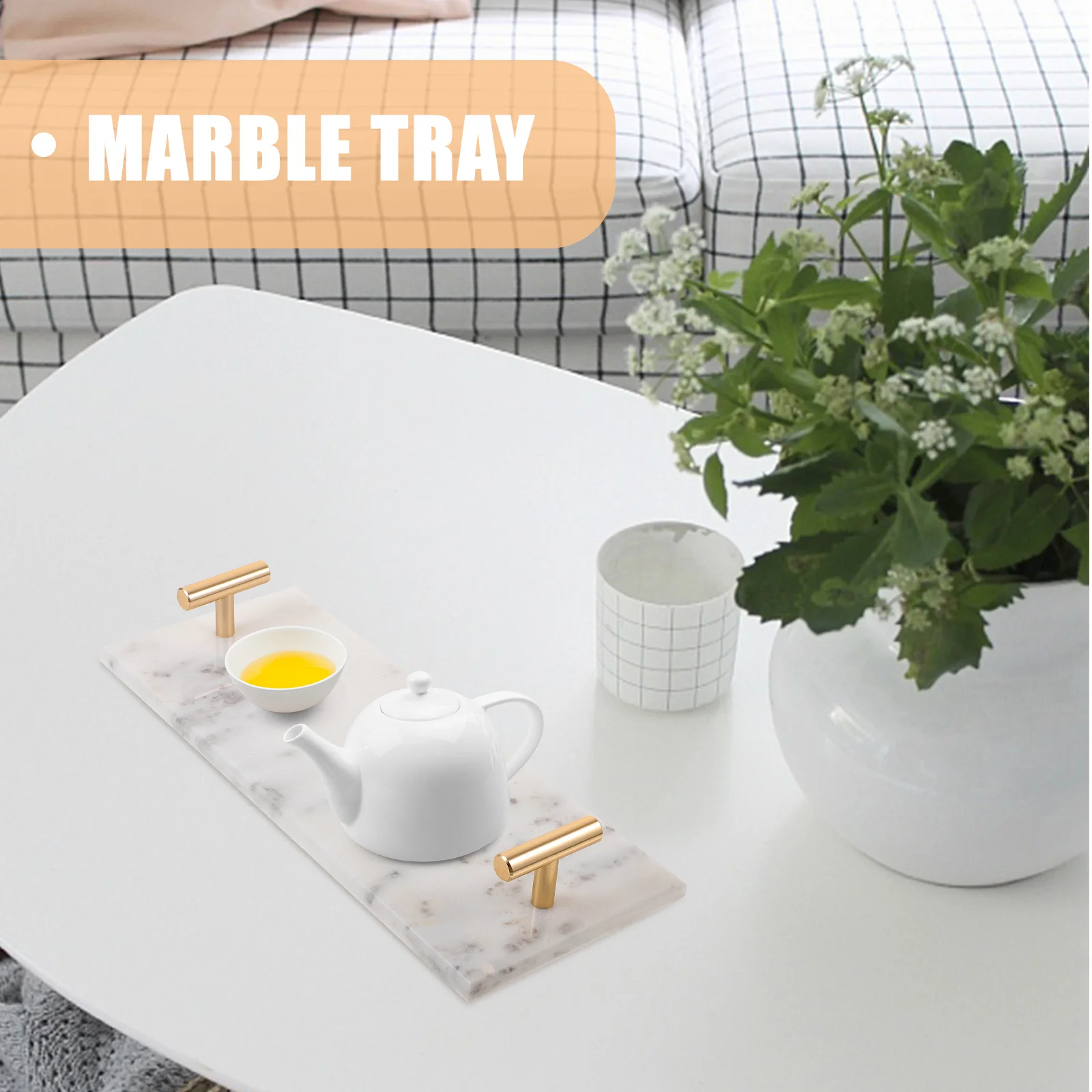 

1Pcs Simple Marble Dessert Tray Practical Cake Display Rack Multifunctional Storage Serving Tray for Home Shop