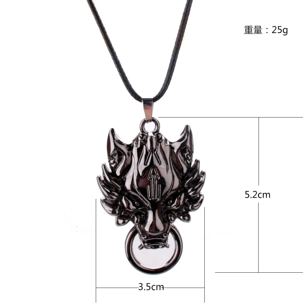 Final This Fantasy Series Necklace Role Playing Game Peripheral Exquisite Wolf Head Eagle Pendant Necklace Party Jewelry Gifts