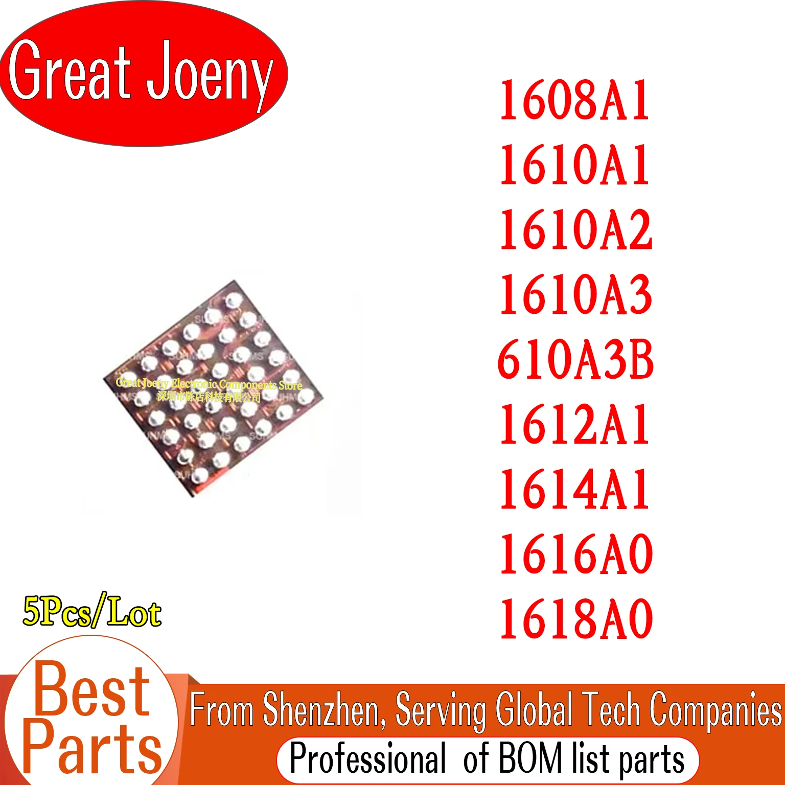 (5piece) 100% New 1608A1 1610A1 1610A2 1610A3 610A3B 1612A1 1614A1 1616A0 1618A0 BGA