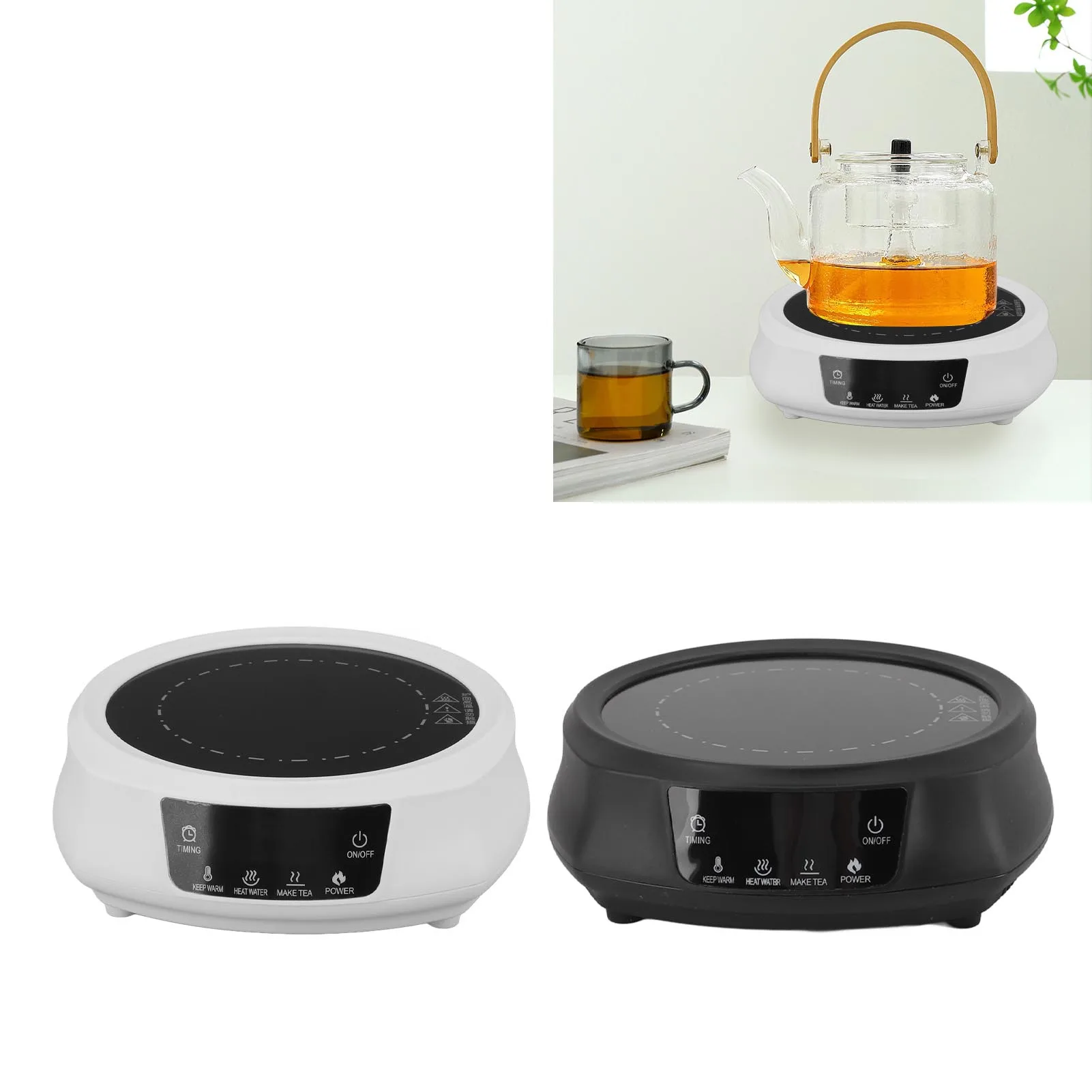 Electric Tea Kettle Portable 800W Electric Mini Stove Hot Plate Electric Ceramic Stove for Boiling Water Making Tea Coffee