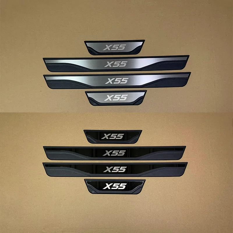 4 szt./zestaw ABS Stal nierdzewna Naklejki na progi drzwi samochodowych BAIC Senova X55 Beijing X55 Akcesoria samochodowe