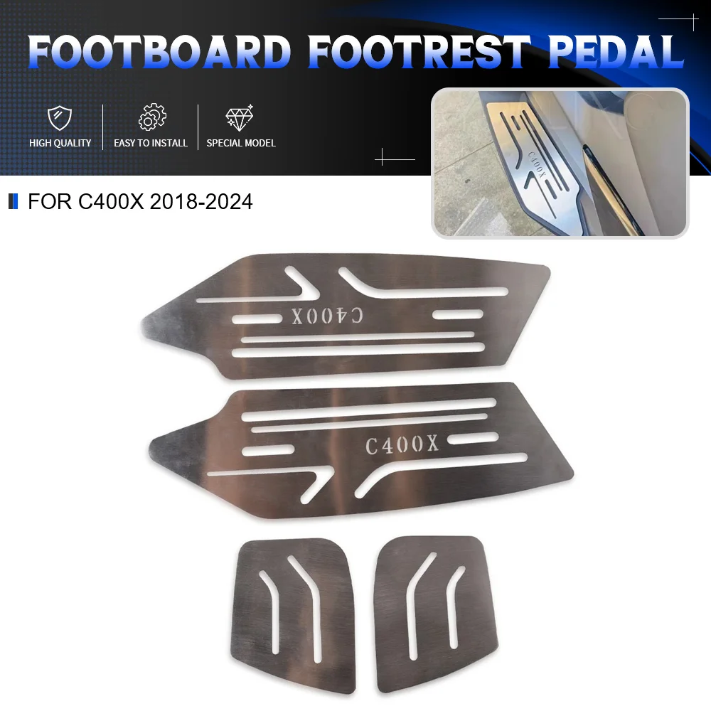 

For BMW C400X 2018-2024 2023 2022 2021 2020 C400-X Motorcycle Accessories Footboard Steps Footrest Pedal Foot Pegs Plate Pads