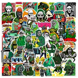 Hip Hop Rapper MF Doom Adesivos, Cantor Graffiti, DIY, Skate, Telefone, Bagagem, Laptop, Guitarra, Brinquedos, Decalques para Ventilador, 50Pcs