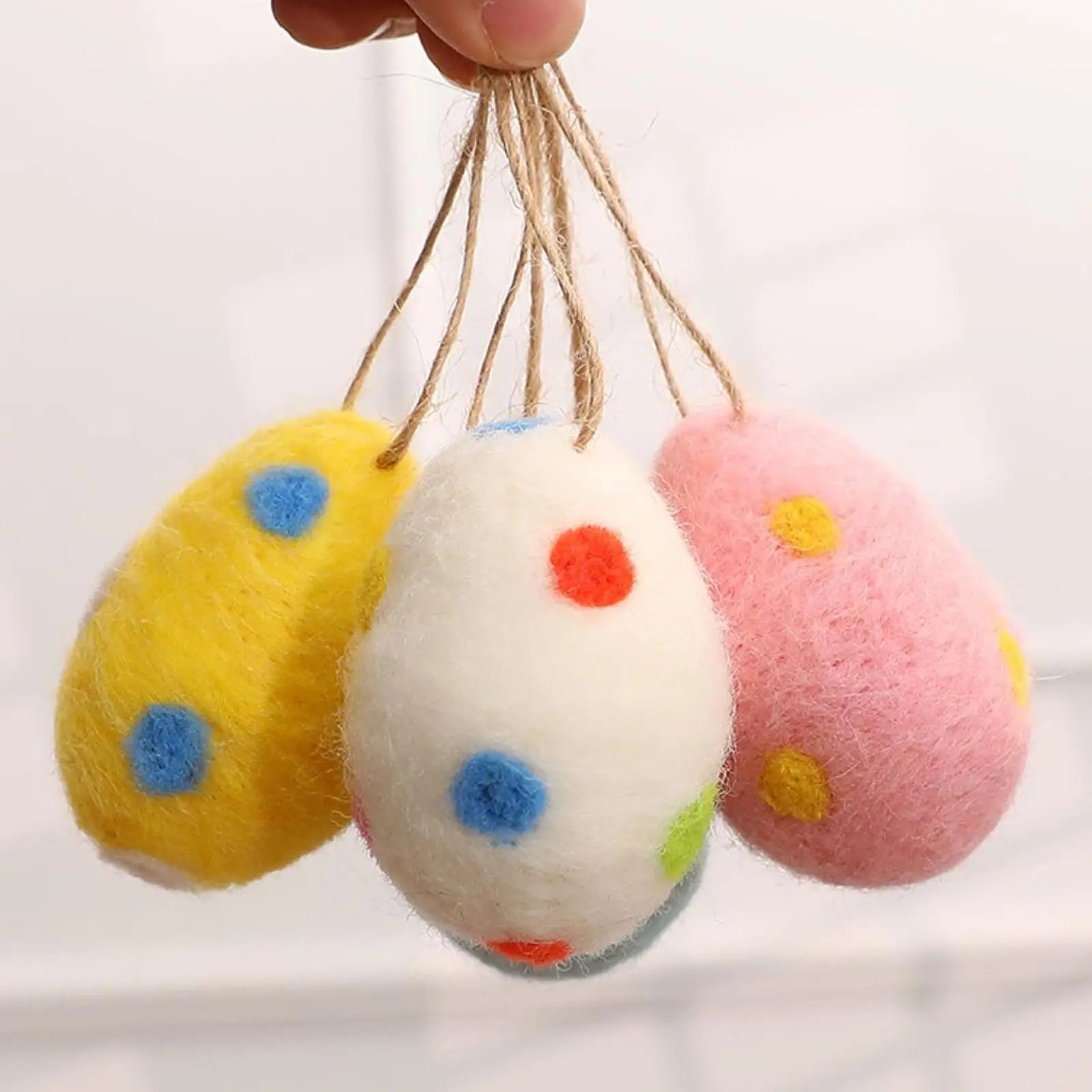 Lightweight Easter Eggs Hanging Ornament Foam Felt Decor for Spring Home Table Party Decoration