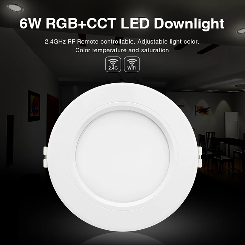 FUT068 6W LED Downlight AC100-240V Dimmable RGB+CCT Compatible FUT098/FUT088/FUT092/FUT095/FUT096/B8/B4/T4/B3/T3/B0