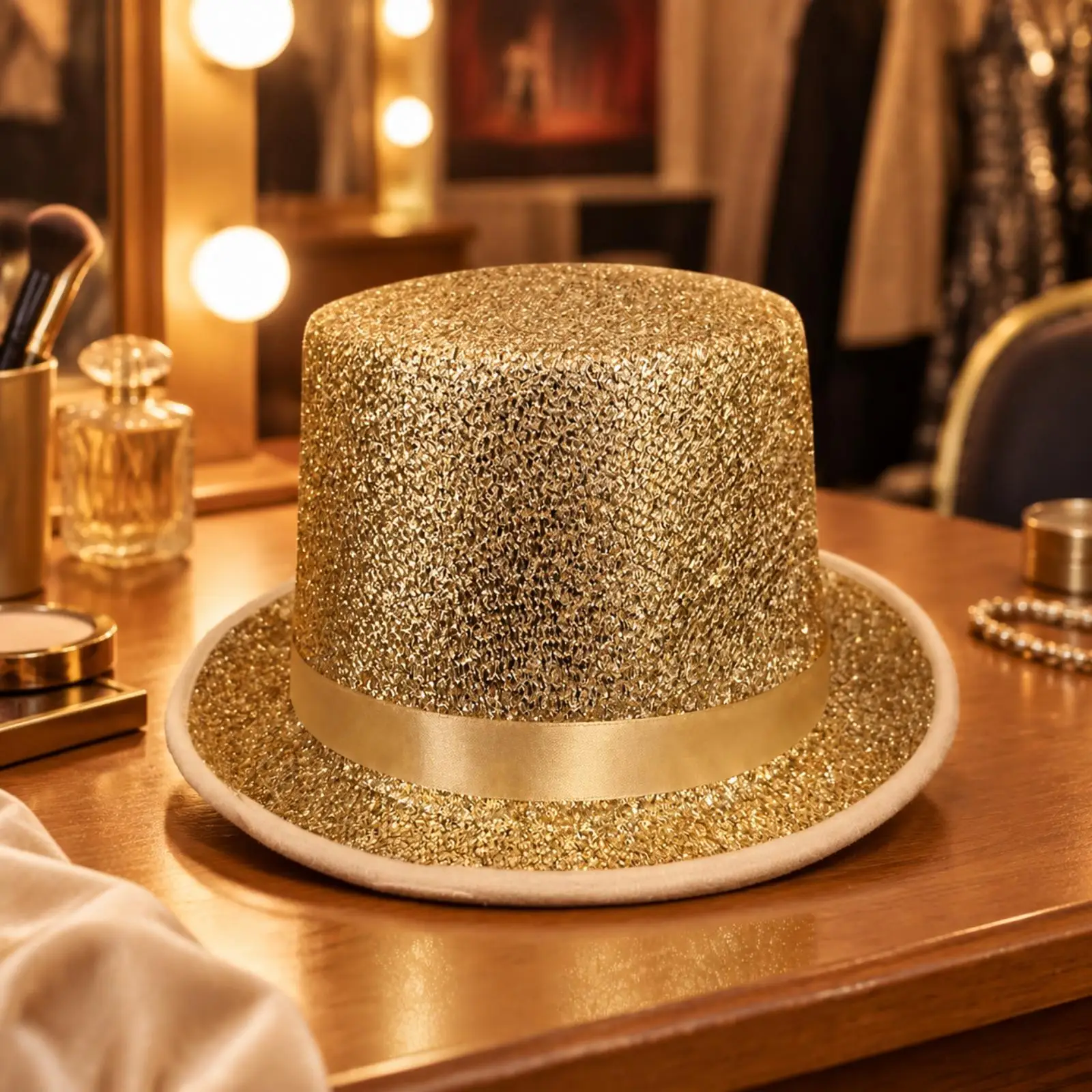 Polyester Performance Hat with Decorative Band for Costume Party Magic Tricks and Themed Gatherings