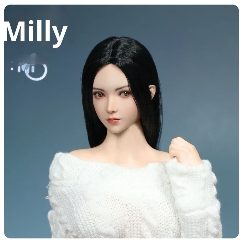 Realistisches Sammlerpuppenmodell im Maßstab 1:6, weiblicher Kopf, Skulptur K-007, Milly, sehr bewegliche Actionfigur, Spielzeug für Erwachsene