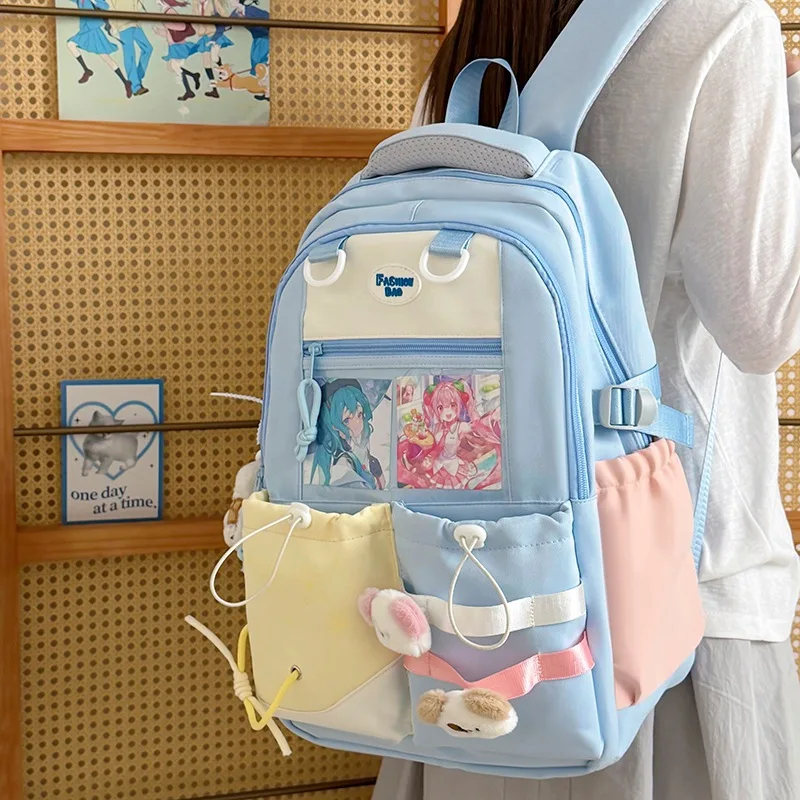 

New Sweet Preppy Style Ulzzang Ita Bag Harajuku Fashionable and Cute School Bag Women's Large Capacity Cartoon Backpack
