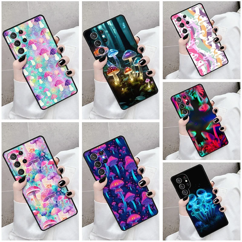 Phone Case For Samsung Galaxy S24 S23 S21fe S22 Ultra Plus Note 10 20 S8 S9 S10 Cover Magic Mushroom Blur