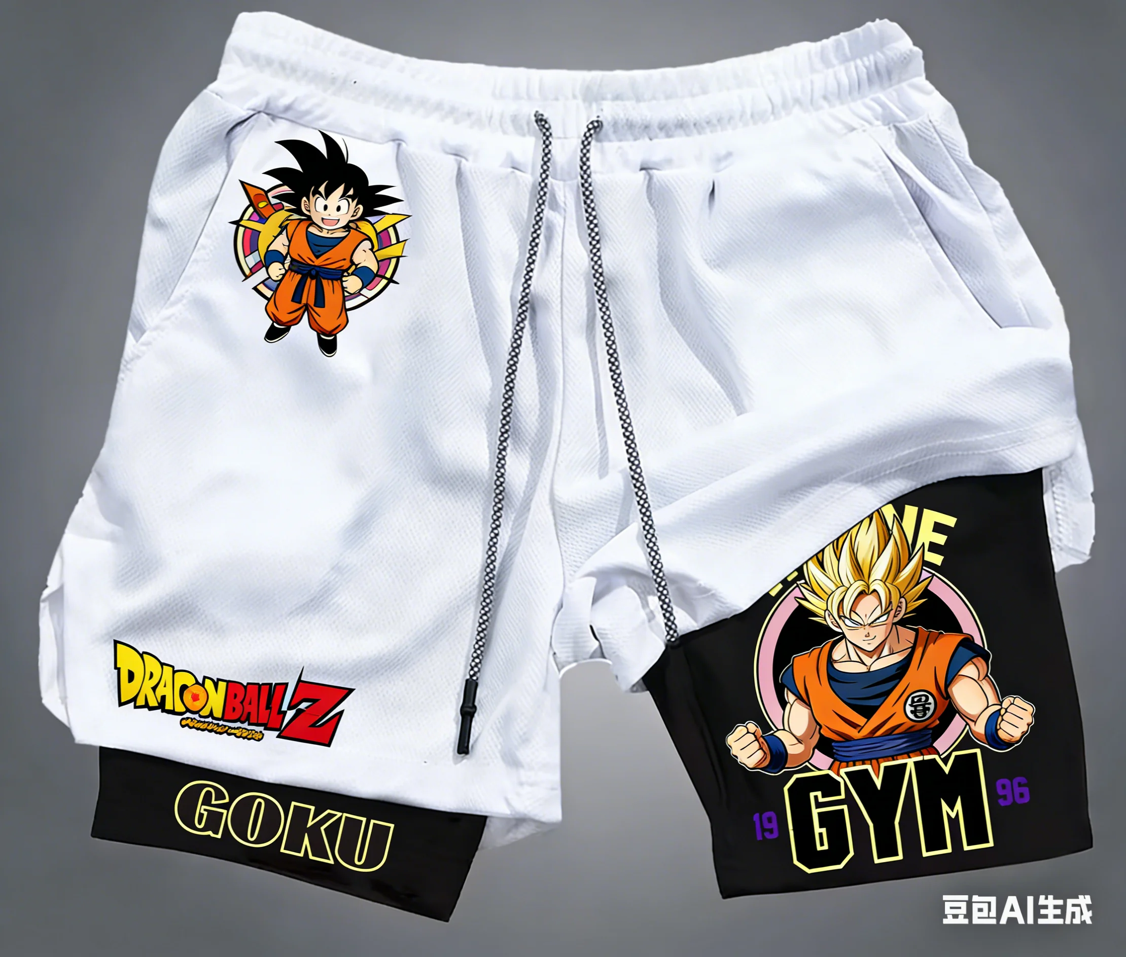 2026 Dragon Ball Authentic Licensed 3D Print Double Layer Shorts Anime Peripherals S-2XL Fashion Goku Vegeta Casual Bottoms