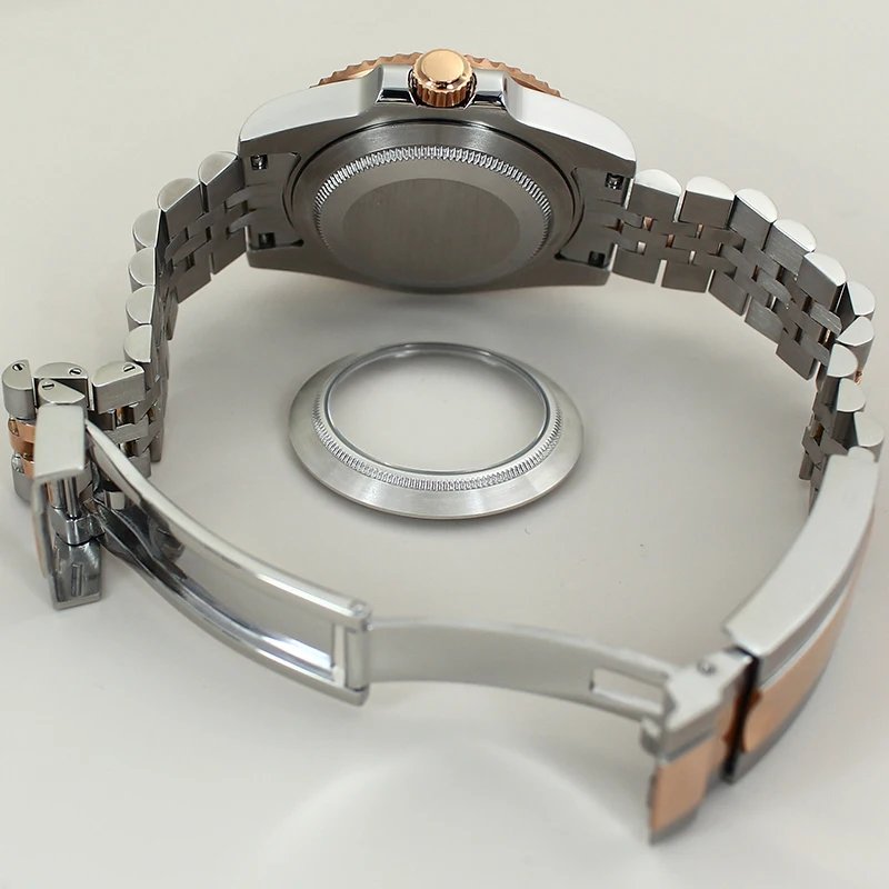 40mm 200m impermeable NH34 NH35 NH36 caja de reloj accesorio cristal de zafiro para NH35 NH36 Miyota8215 2824 C3 inserto de bisel de cerámica