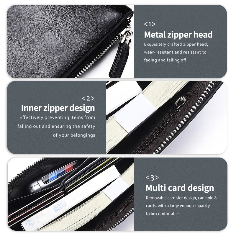 Car Internal Newe Soft Leather Long Wallet Large Wallet  For Tesla Model 3 S X Y