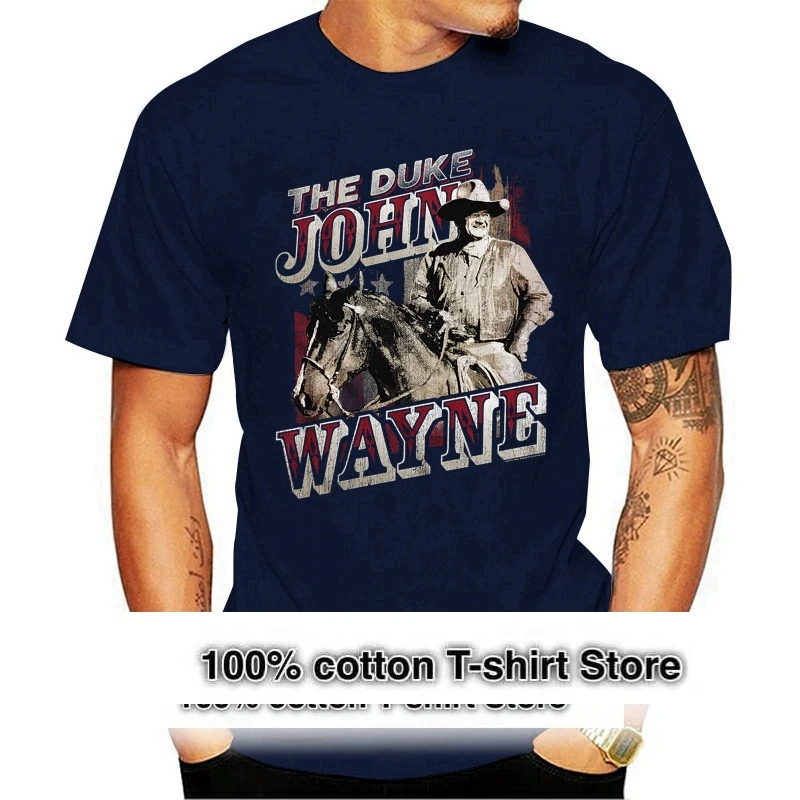 2024 Fashion T Shirts John Wayne The Dukes On Horseback MenS Western Cowboy Hero Legend Icon O neck 100% Cotton