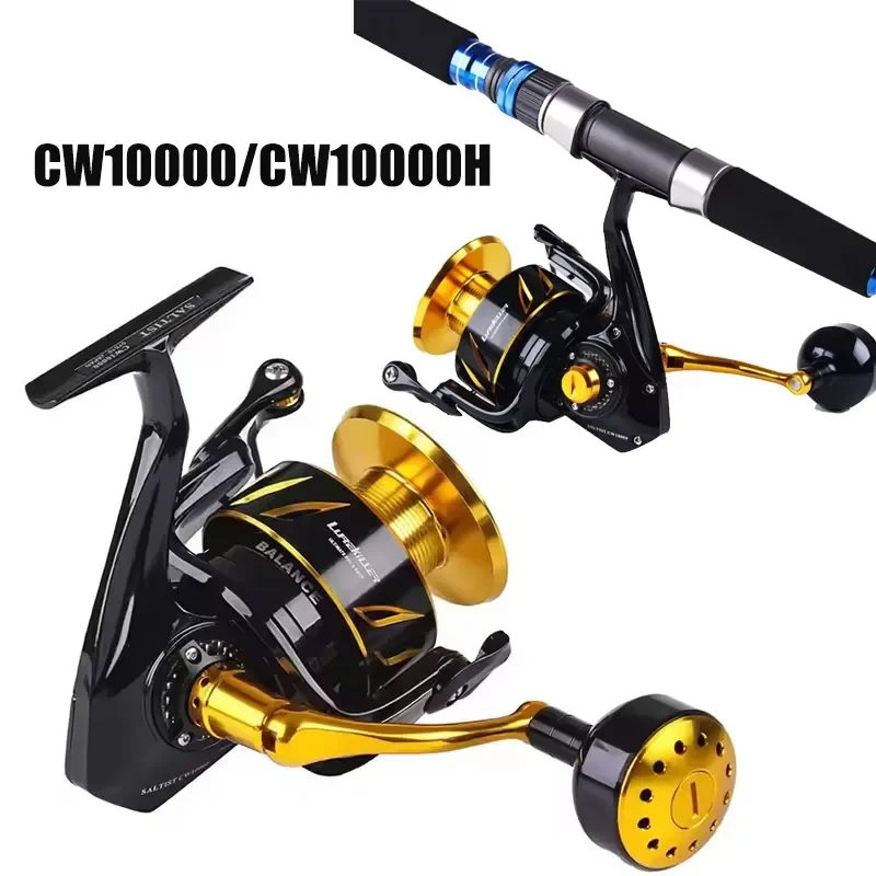 Full Metal High Speed Spinning Fishing Reel 9+1BB 35kg Drag Power Saltwater Jigging Reel CW10000 CW10000H R-Bar