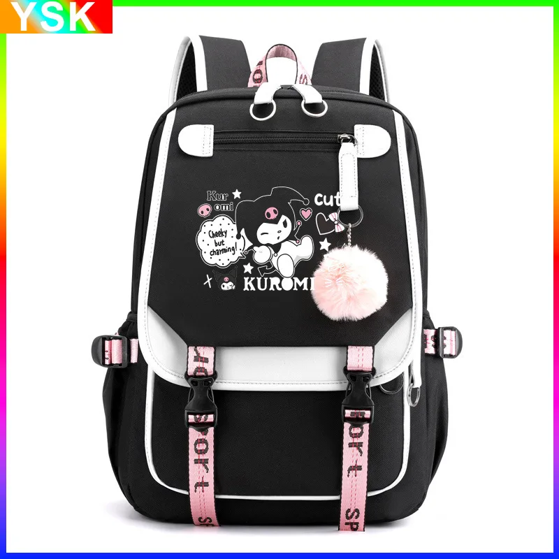 

MINISO Kuromi Schoolbag Junior High School Female Korean Version Large-capacity Casual Backpack Primary School Students Backpack