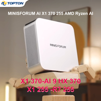 MINISFORUM AI X1 370 255 Mini PC Gaming AMD Ryzen AI 9 HX 370 Radeon Ryz7 255 OCuLink 2xUSB4 Dual Speaker WiFi7 Mini Computer