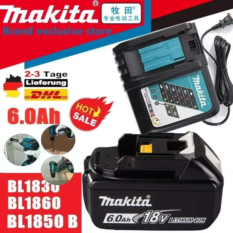 100% Original Makita 6Ah/5Ah/3Ah for Makita 18V Battery BL1830B BL1850B BL1850 BL1840 BL1860 BL1815 Replacement Lithium Battery