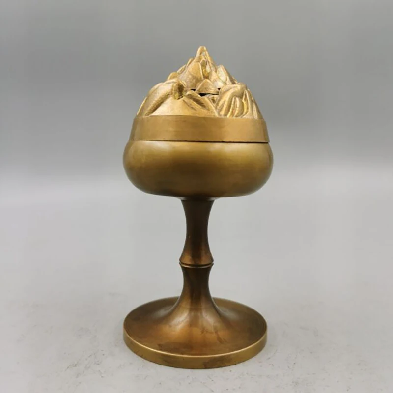 Copper ornaments, , antique copperware collection, small Boshan , brass incense burner, home d