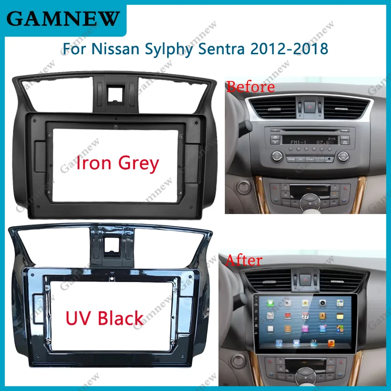 10.1 Inch Car Frame Fascia Adapter For Nissan Sylphy Sentra Pulsar 2012-2018 Android Radio Dash Fitting Panel Kit