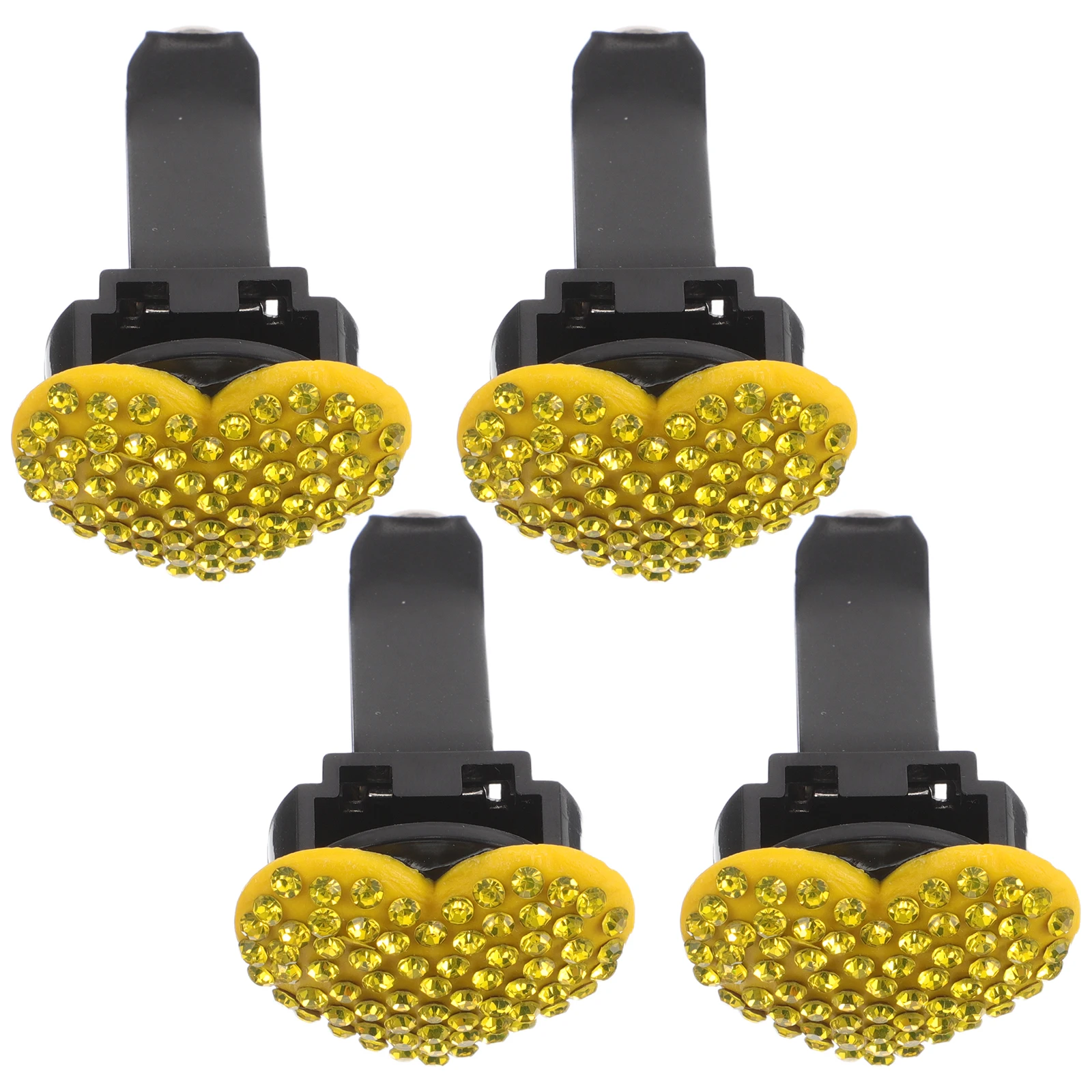 

4 pcs Car Aromatherapy Clip Rhinestones Heart Shaped Vent Fragrance Diffuser Stylish Car Air Conditioner Decorations Charm