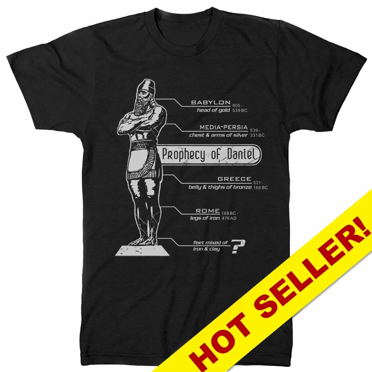 Prophecy of Daniel, Daniel Statue T-Shirt 100% Cotton O-Neck Summer Short Sleeve Casual Mens T-shirt Size S-3XL