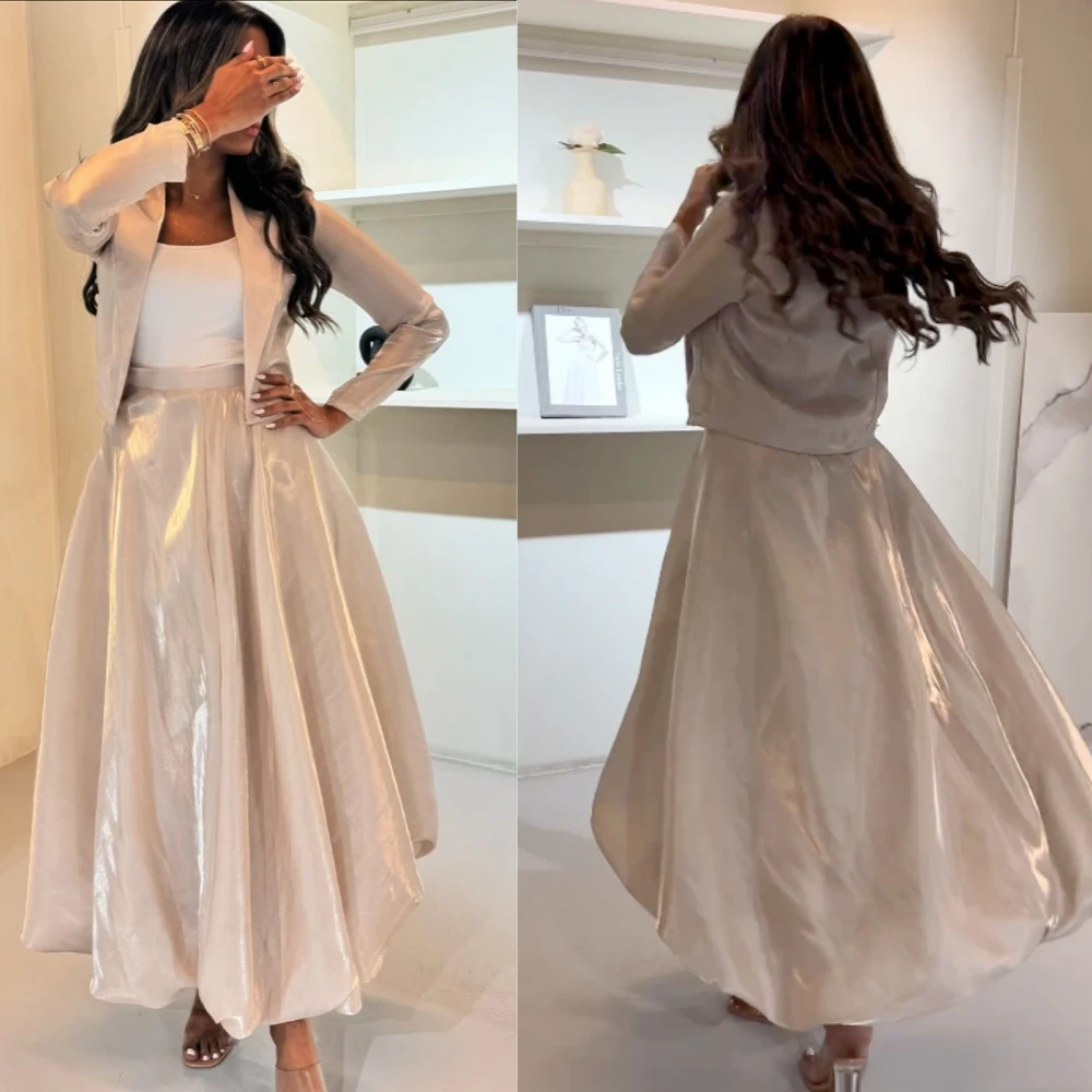 

Evening Prom Chiffon Ruched Graduation A-line O-Neck Bespoke Occasion Gown Midi es Saudi Arabia