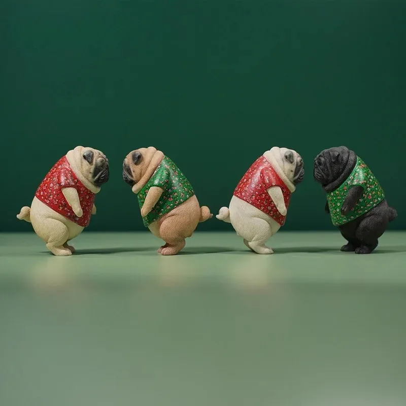 

Модель собаки породы боксер из смолы, масштаб 1/6, в цветочном наряде, с элементами декора, коллекционная фигурка для хобби