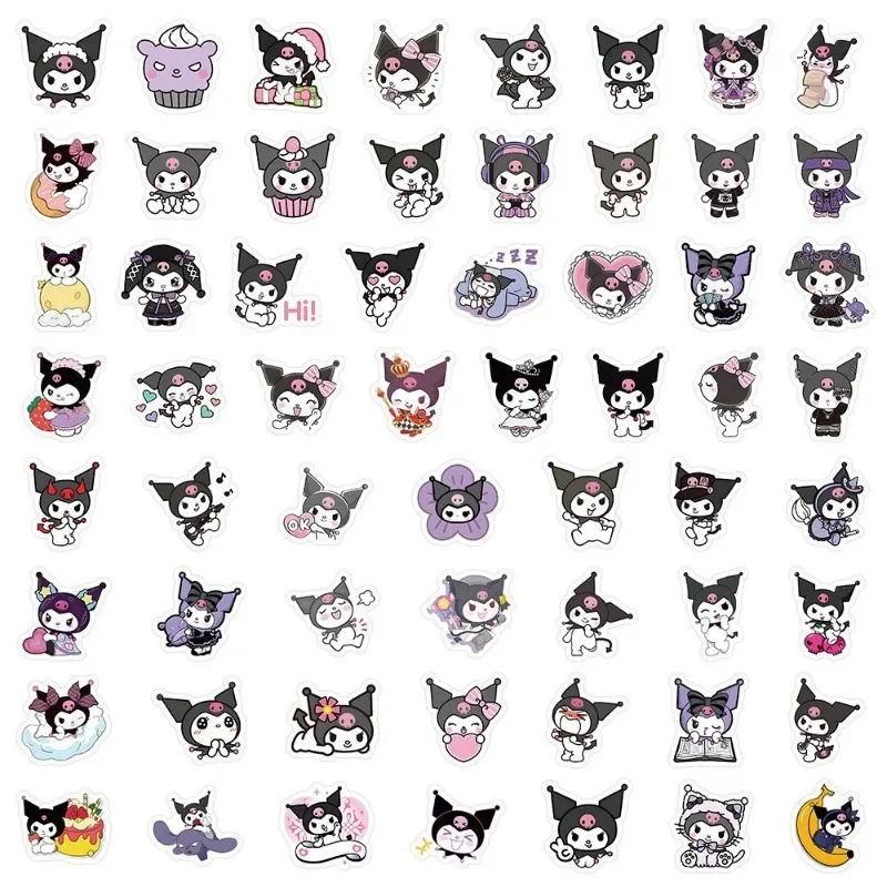 120PCS Sanrio Stickers Cartoon Cute Kuromi Mobile Phone Case Guitar Water Cup Luggage Notebook Decoration Stickers Wholesale