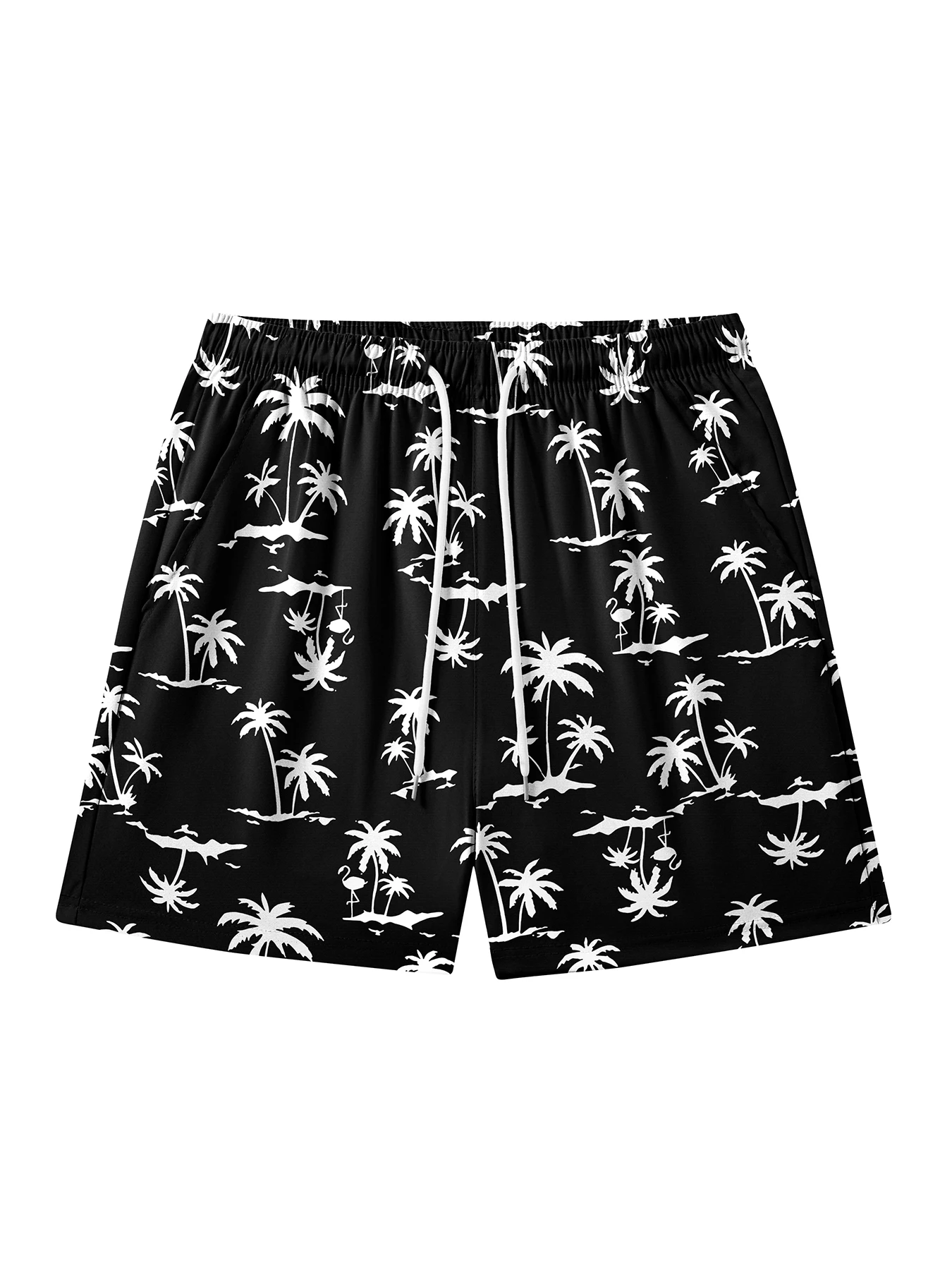 Herren 3D-Grafik Doppellagige Badeshorts mit Handytasche Sommer Casual Urlaub Schnelltrocknende Strandshorts Coole Gänse-Print-Shorts – Detail 1