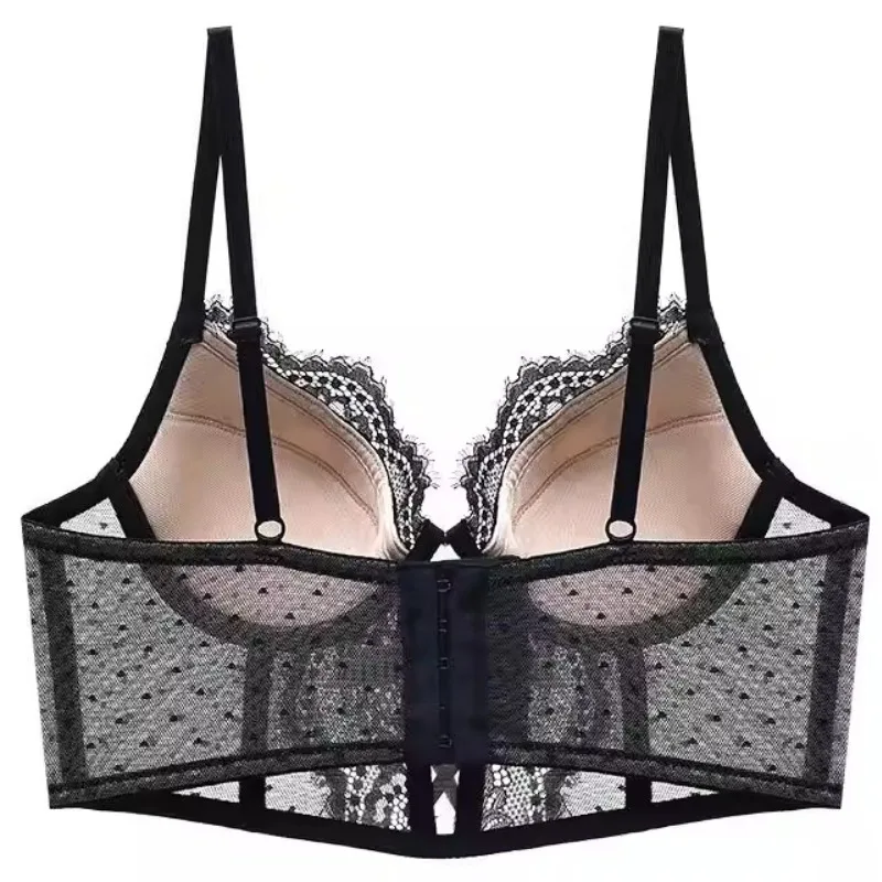 KUCLUT Lace Lingerie Set Sexy Push Up Bra Soft Ring Wire Mesh Transparent Chemise for Small Bust Petite Plus Size S-XL Hot Sale