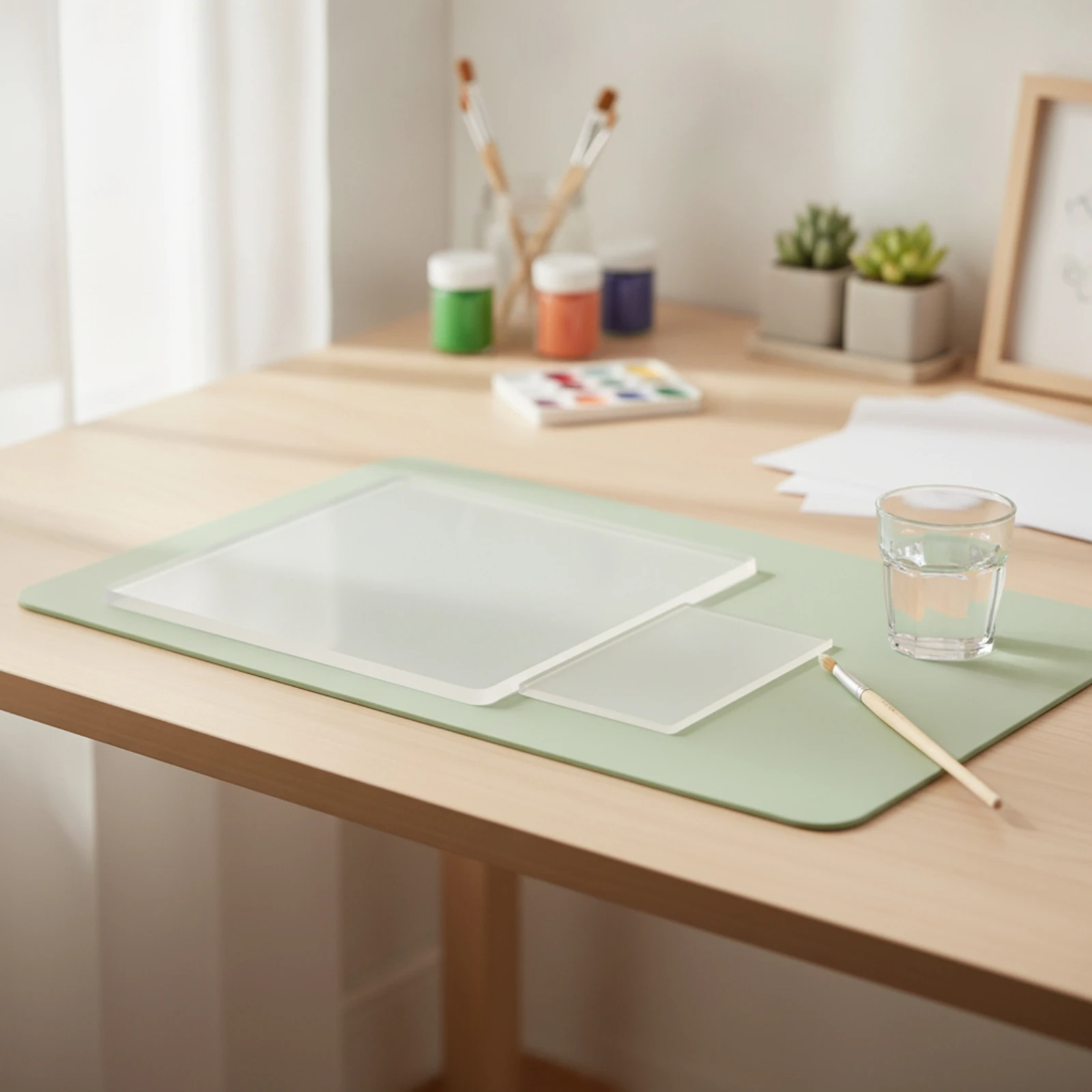 Reusable Gel Printing Plate Translucent Gel Printing Plate Flexible Washable for Artists, Art Studio, Craft Room