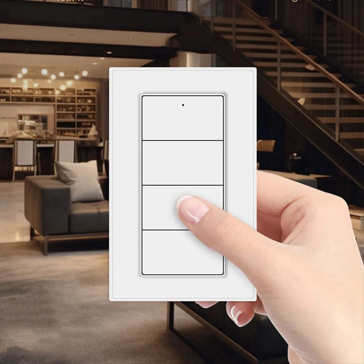 T35C Tuya Zigbee Wireless 4-Gang Scene Switch Smart Life App Control, Battery Powered Portable Scene Push Button Switch